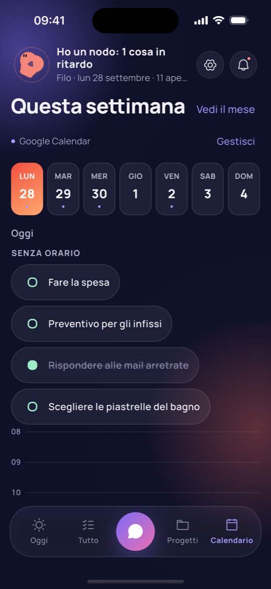 Schermata Calendario