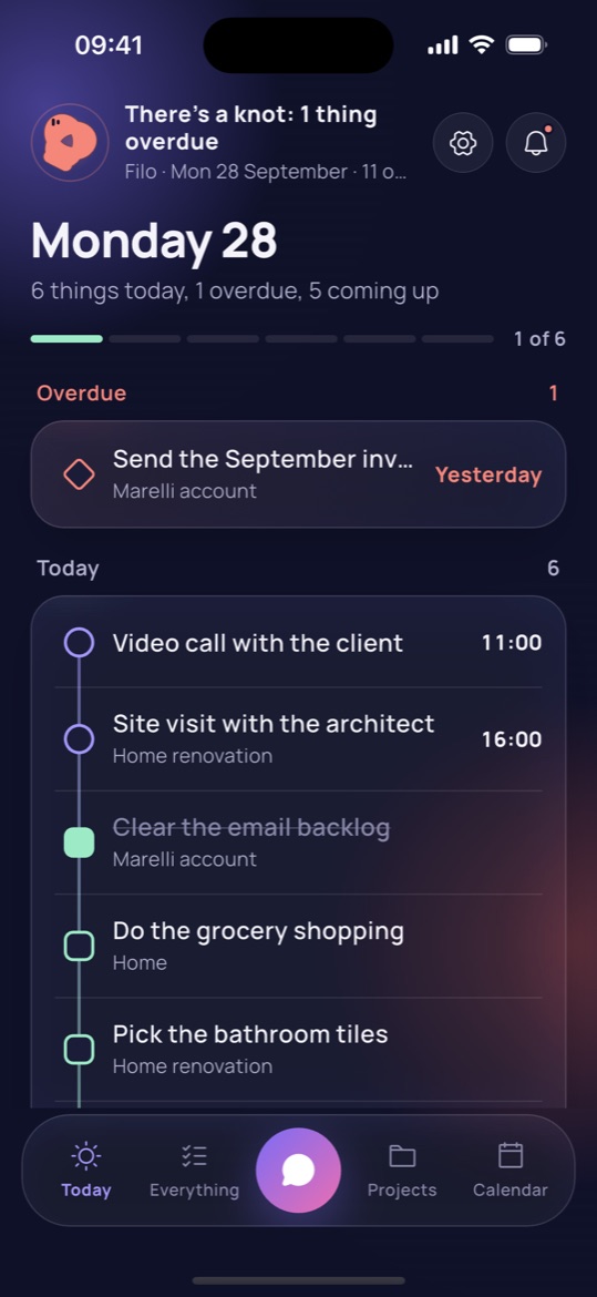 Today screen
